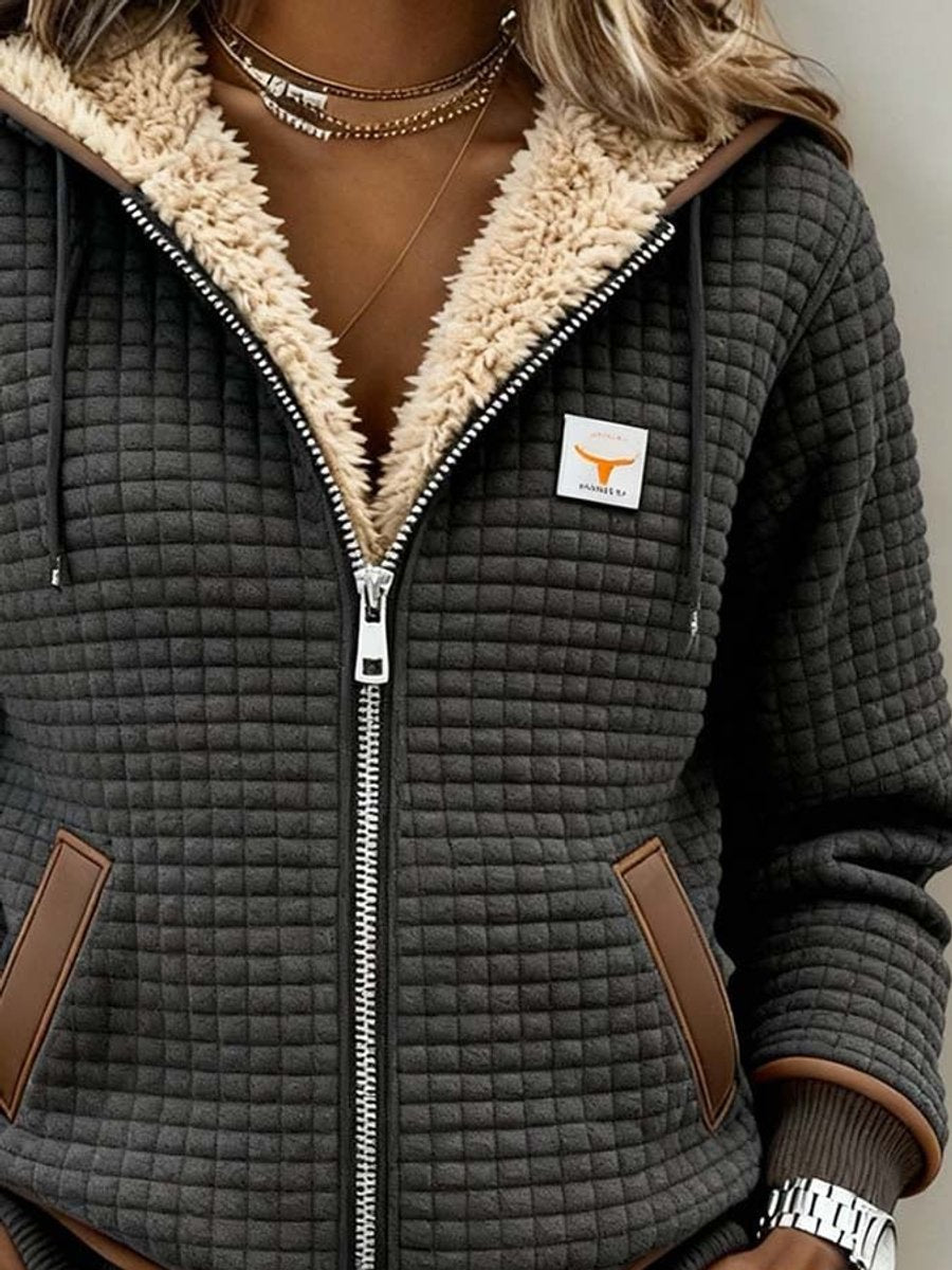 Nora | Quilted Zip-Front Jacket with Drawstring Hood
