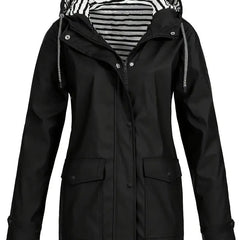 Nell Hooded Waterproof Rain Jacket - Black