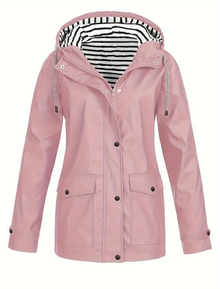 Nell Hooded Waterproof Rain Jacket - Pink