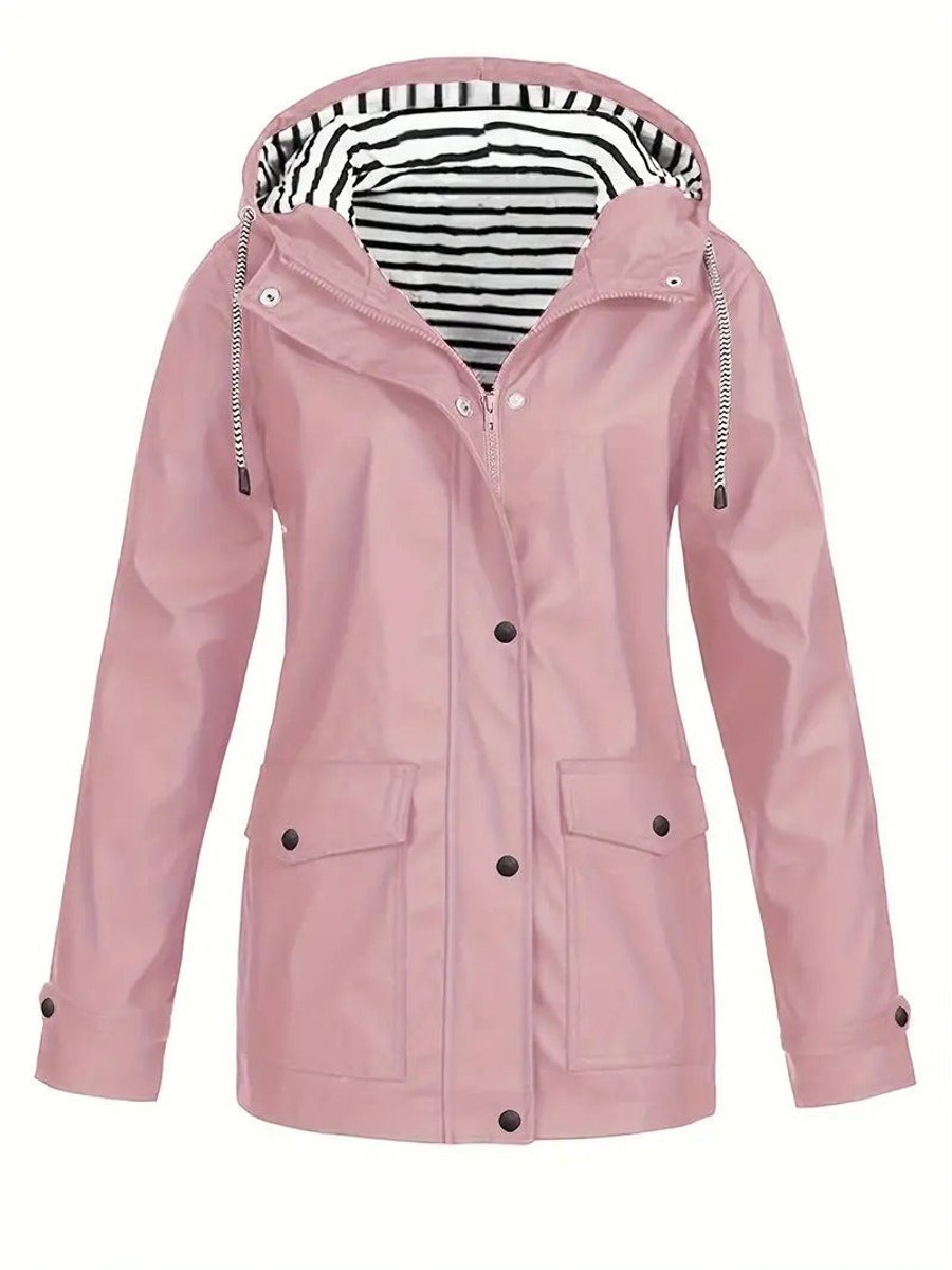 Nell Hooded Waterproof Rain Jacket - Pink