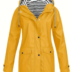 Nell Hooded Waterproof Rain Jacket - Yellow