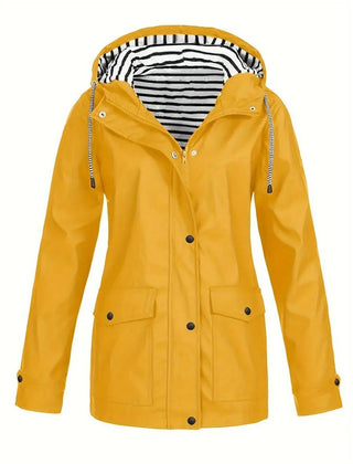 Nell Hooded Waterproof Rain Jacket - Yellow