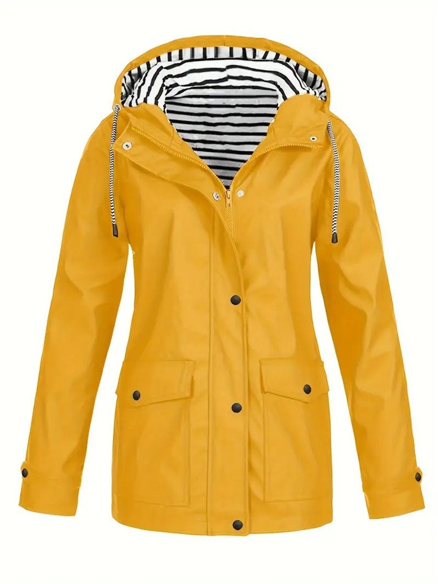 Nell Hooded Waterproof Rain Jacket - Yellow